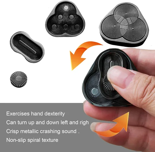 Vista 5 de Deslizador de metal para ansiedad, rotación triangular, forma de trébol, juguetes EDC para adultos para aliviar el estrés y la ansiedad, TDAH Negro