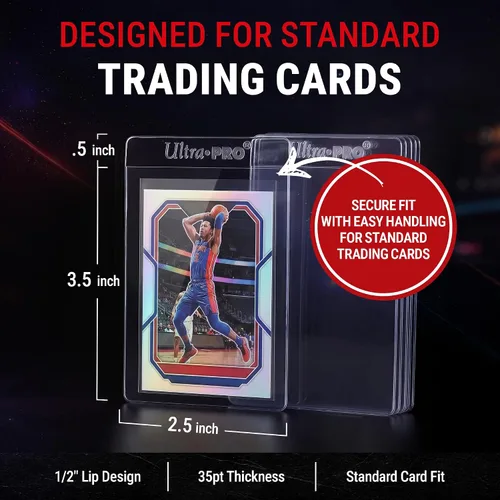 Vista 5 de Ultra Pro Tarjetero semirrígido con borde de 1/2 pulgada, fundas de PVC transparentes para tarjetas intercambiables, se adapta a 2.5 x 3.5 pulgadas