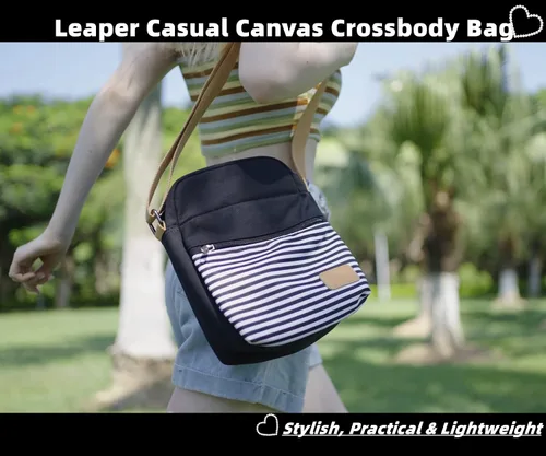 Vista 5 de Leaper - Juego de estuche y cartera bandolera de lona para niñas y mujeres