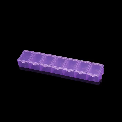 Vista 6 de Caja de almacenamiento transparente rectangular de plástico de 5.2 in, organizador de manualidades, manualidades, cuentas de bricolaje, caja de Azul