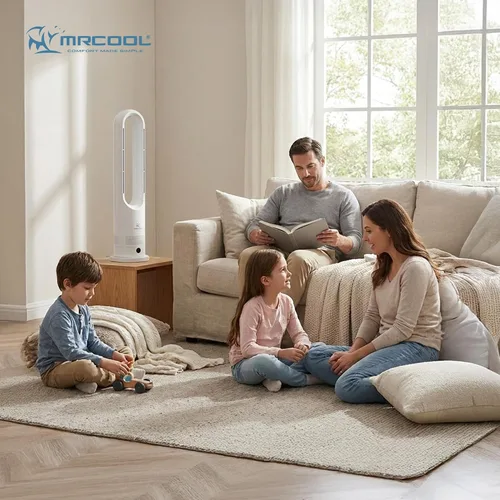 Vista 8 de MRCOOL MrBreeze 4K BTU - Ventilador de torre de calefacción y refrigeración sin aspas, calentador eléctrico portátil silencioso para interiores