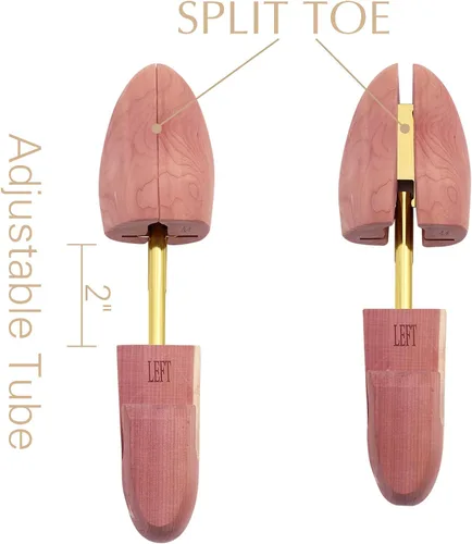 Vista 5 de Árboles de cedro para hombre paquete de valor, árboles de zapatos para hombre con fragancia de cedro, árboles de madera para zapatos para hombres