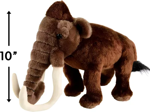 Vista 3 de Rhode Island Novelty Mamut lanudo prehistórico, animal de peluche de dinosaurio suave para niños, 10 pulgadas