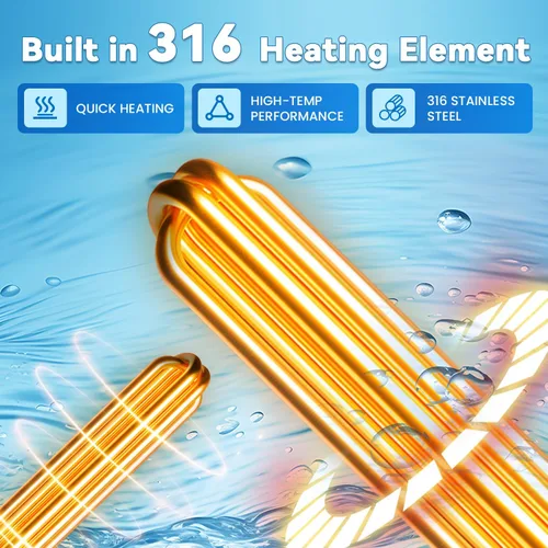 Vista 4 de NEWTRY Calentador de SPA de 5.5KW, calentador de piscina de 220V, calentadores eléctricos de piscina, calentadores de hidromasaje con termostatos