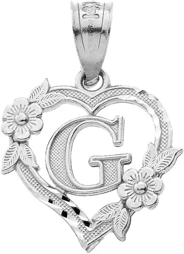 Vista 9 de Colgante de plata de ley con inicial de corazón para mujer, colgante de letra para mujer