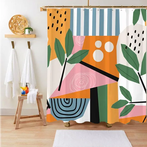 Vista 27 de Miyotaa - Juego de cortina de ducha con flores para decorar un baño pequeño o una ventana, 36 pulgadas de ancho x 71 pulgadas de alto, cortina