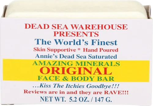 Vista 5 de Dead Sea Warehouse - Barra de jabón de sal del Mar Muerto - Barra original para rostro y cuerpo - Jabón mineral hidratante para todo