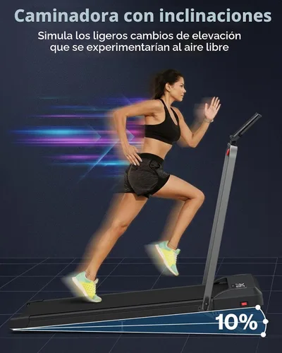 Vista 6 de WELLFIT Cintas de correr plegables 10% de inclinación, almohadilla para caminar debajo del escritorio