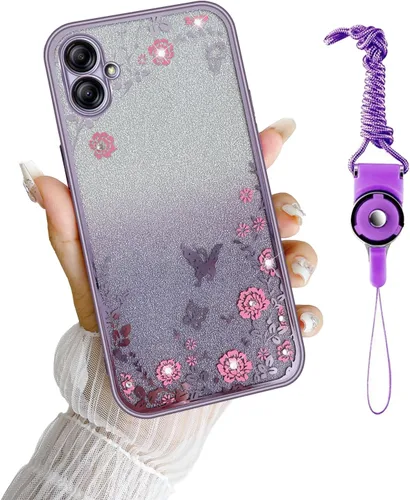Vista 38 de Funda para Samsung Galaxy S8, Samsung S8 para mujer, cambio gradual con purpurina, cristal suave, TPU mariposa, floral, corazón, transparente, funda
