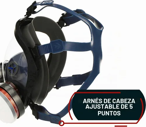 Vista 3 de Parcil Distribution Full Face Respirator Mask - Air Purifying, Organic Vapor & Particulate - Industrial Use - CE Tested