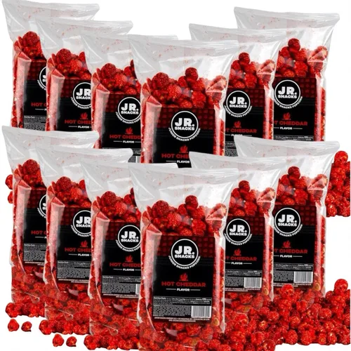 Vista 6 de Junior Snacks Co. Palomitas de maíz cheddar caliente, paquete de 3