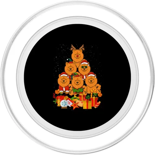 Vista 2 de Chow Chow Merry Christmas Tree Lights Dog X-Mas Dogs PopSockets MagSafe PopGrip for iPhone