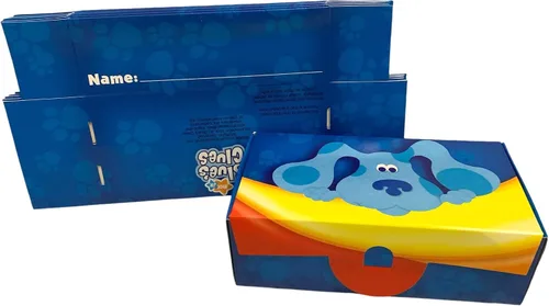 Vista 3 de Paquete de seis pistas azules ~ Recuerdo de fiesta ~ Cajas de golosinas