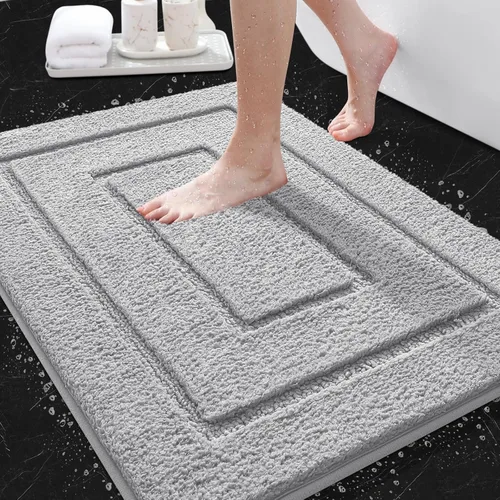 Vista 50 de IM HOME Tapetes de baño, felpa ultra suave, de microfibra esponjosa, absorbente, parte trasera antideslizante, lavable a máquina, tapetes para suelo