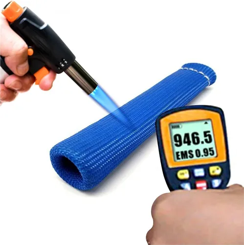 Vista 2 de Cable de bujía, protección térmica, manga de calor, protección de cable de bujía, cinta térmica de alta temperatura de 2500 grados, paquete de 8 Azul