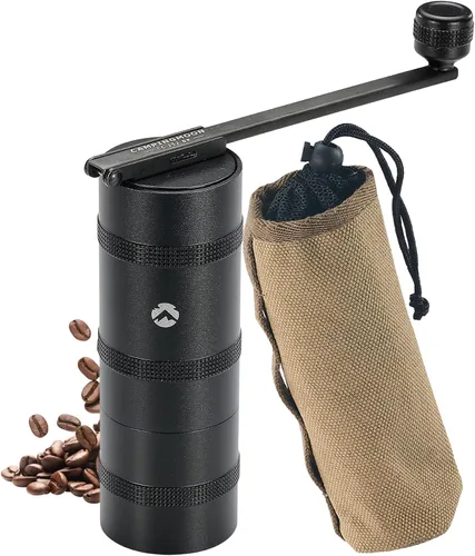 Vista 9 de CAMPINGMOON Molinillo de café manual portátil con mango plegable integrado, molinillo de mano CNC de acero inoxidable, molino cónico profesional