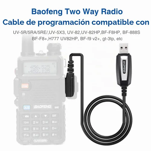 Vista 5 de Cable de programación USB BAOFENG con chip CH340, compatible con UV-5R Mini, BF-F8HP Pro, 5RM, UV-32, DM32, K5PLUS, GMRS, GM-15PRO, UV-5G Plus