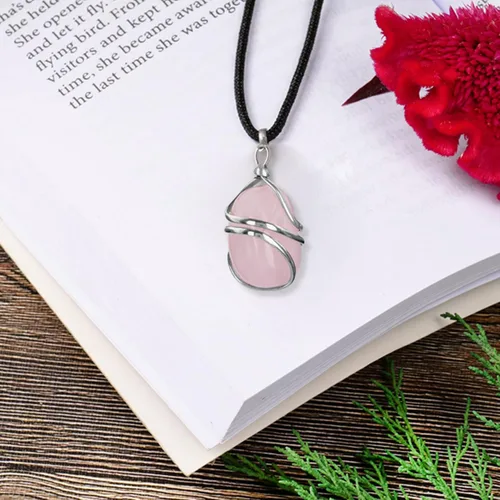 Vista 11 de PYOR Collar con colgante curativo de Reiki de cristal, gemas de buena suerte, prosperidad, riqueza, piedras preciosas naturales, collares de buena