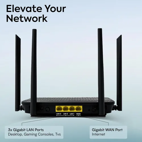 Vista 2 de PW-AX1800 WiFi 6 Router de doble banda con soporte VLAN, OpenVPN/WireGuard/IPsec VPN Cliente/Servidor - Compatible con ExpressVPN/SurfShark, etc.