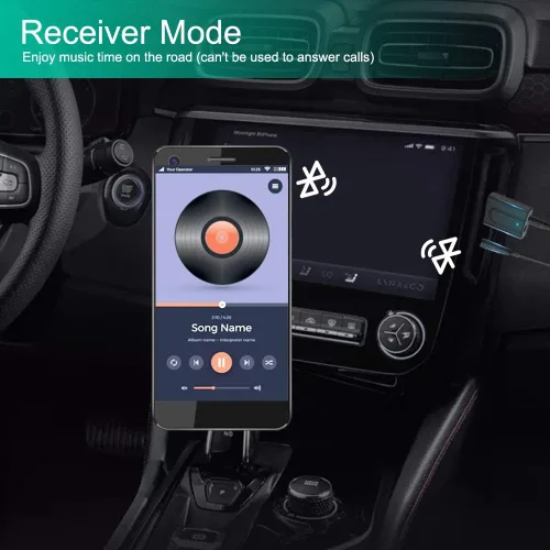 Vista 6 de Adaptador receptor transmisor Bluetooth 5.0, transmisor de audio inalámbrico portátil de 0.138 in, dongle para TV/PC/auriculares/estéreo