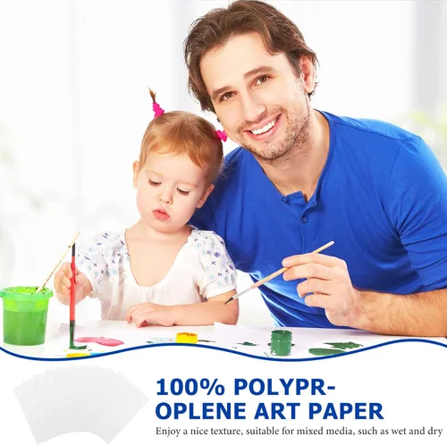Vista 5 de Sabary 500 hojas de papel de acuarela de 90 libras, papel de arte blanco a granel para pintura de artistas, 6 x 9 pulgadas, almohadilla de prensa