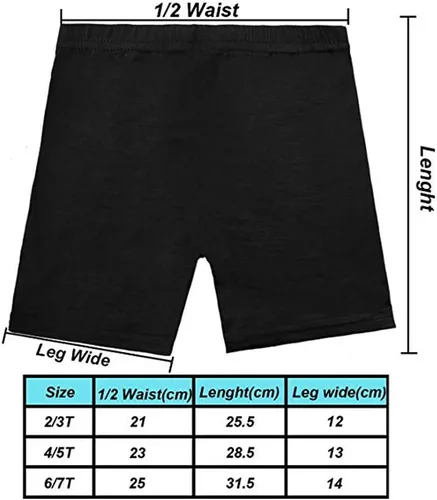 Vista 3 de Pantalones cortos de baile para debajo del vestido, paquete de 6 pantalones cortos de ciclismo para niñas, pantalones cortos negros debajo