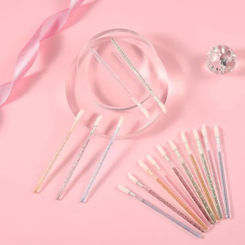 Vista 3 de 500 piezas desechables CrystaLip Brush aplicadores de brillo de labios, varitas de brillo de lápiz labial para cuidado de labios y kits