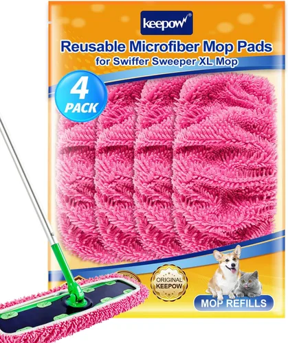 Vista 12 de KEEPOW Almohadillas XL reutilizables para trapeador compatibles con Swiffer XL Sweeper, paños de trapear secos extra grandes, paños de trapear