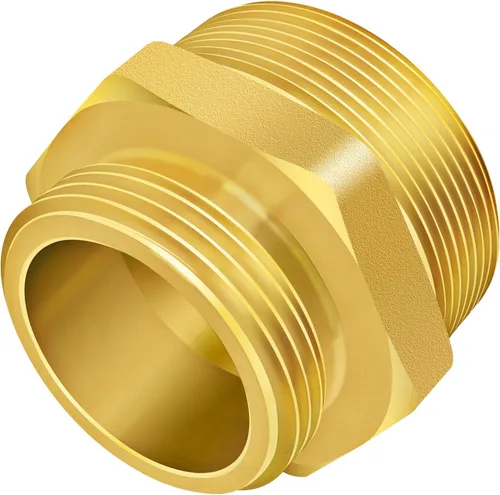 Vista 13 de Conector de rosca hexagonal para hidrante de fuego, 2" NPT x 2-1/2" NST (NH) macho Adaptador de manguera de hidrante de fuego doble macho Conector