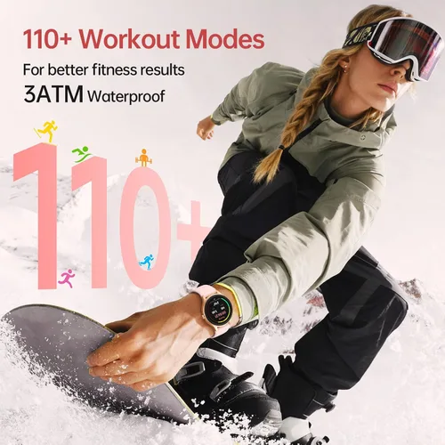 Vista 3 de Woneligo Relojes inteligentes para mujeres, pantalla táctil HD de 1.57" (2 bandas) con Bluetooth para llamadas (hacer/responder), rastreador