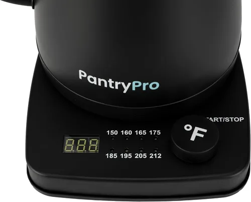 Vista 7 de PantryPro Hervidor eléctrico de cuello de cisne con control de temperatura, hervidor rápido de 34 oz/1.0L, interior de acero inoxidable, apagado