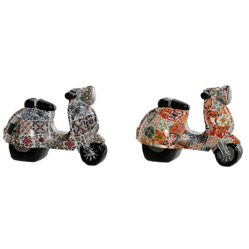 Vista 2 de Figura Decorativa Home ESPRIT Multicolor Mediterráneo scooter 14 x 8 x 11 cm (2 Unidades)