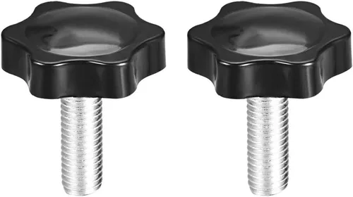 Vista 6 de uxcell Perillas de tornillo de sujeción con abrazadera Pomo de estrella M6 x 0.630 in rosca macho 2 piezas