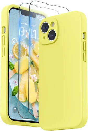 Vista 19 de SURPHY Compatible con iPhone 14 Funda con protector de pantalla (protección para la cámara y forro de microfibra suave) Funda de silicona líquida