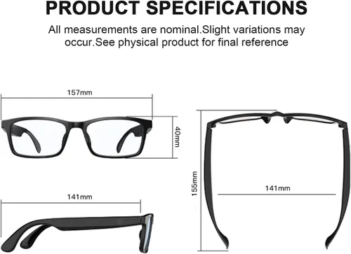 Vista 7 de Gafas Inteligentes para Hombres y Mujeres, IPX5 Impermeable & Asistente de Voz, Gafas de Audio con Lentes Polarizadas Extra & Altavoz de Oreja