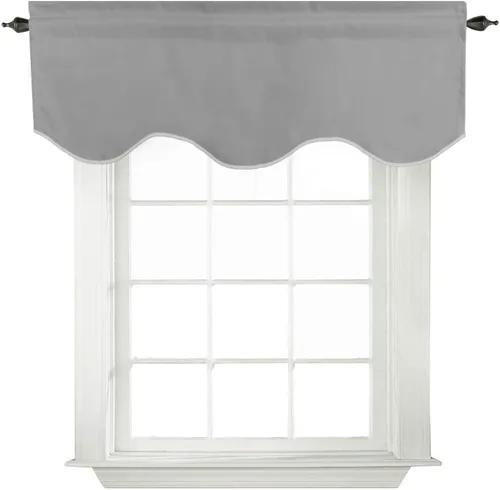 Vista 11 de Turquoize - Cenefa opaca para ventanas de cocina/baño/sala de estar/dormitorio con aislamiento térmico, cenefa festoneada con bolsillo para Aqua
