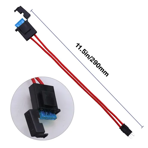 Vista 3 de Compatible 32V 16 AWG Specialized Car Fuse Holder Connector 15A, Low Profile Mini Blade Type for ATM Fusebox Panels, with 2Pcs Fuses,11.5 Inch