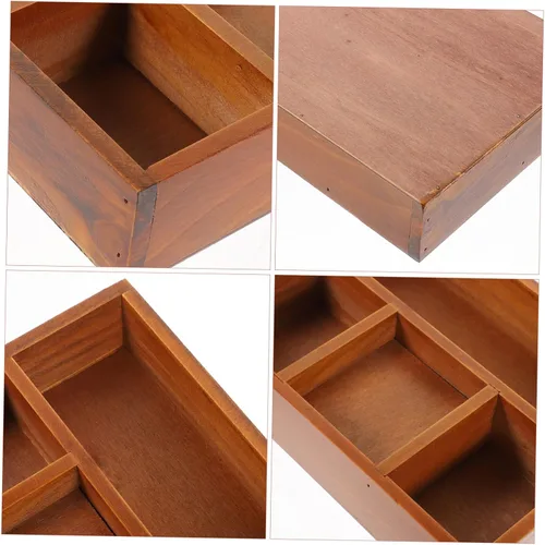 Vista 4 de Cabilock Bandeja de joyería dorada para perfumes, bandeja de tocador de tocador, compartimento de madera, organizador de maquillaje, solución