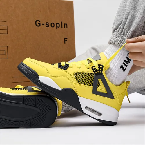Vista 4 de Hoaeiewds Zapatos de baloncesto retro de moda de tendencia para niños grandes, zapatos deportivos para niños casuales al aire libre, zapatillas