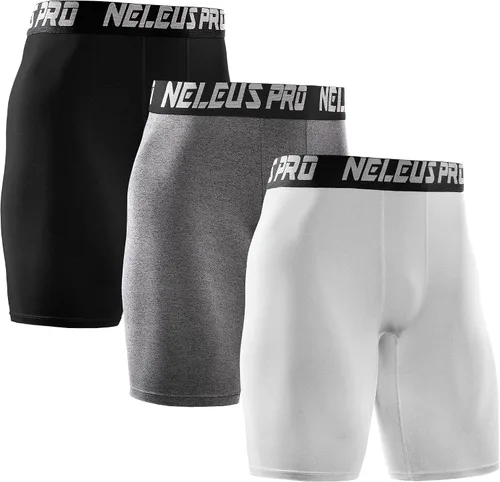 Vista 8 de NELEUS Paquete de 3 pantalones cortos de compresión para hombre