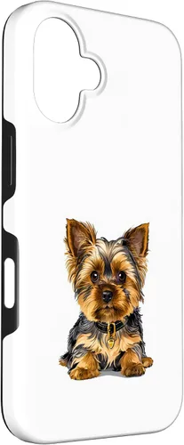 Vista 3 de Adorable Yorkshire Yorkie Terrier Puppy Yorky Funda para iPhone 16