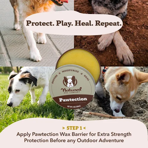 Vista 3 de Natural Dog Company Paquete de bálsamo calmante y palito para perros – Hidrata, cura y protege las patas secas y agrietadas – Bálsamo para patas