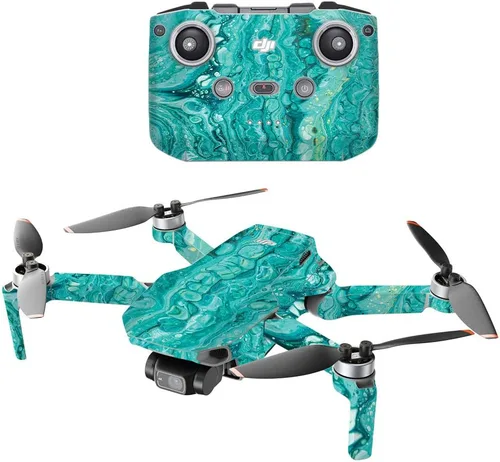 Vista 19 de MightySkins - Compatible con DJI Mini 2 Dron portátil - Aqua Swirl Funda protectora de vinilo duradera y única Fácil de aplicar, quitar