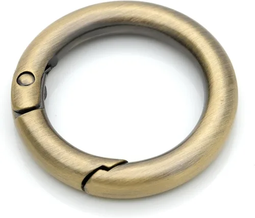 Vista 2 de CRAFTMEMORE 2pcs 1 3/8 pulgadas O Rings Snap Clip Gigger Spring Opening Llavero Hebilla Monedero Hardware SCOS (latón cepillado), Cobrizo cepillado