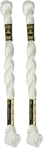 Vista 2 de DMC Madeja Algodón Perla Talla 3 16.4yd, Blanco