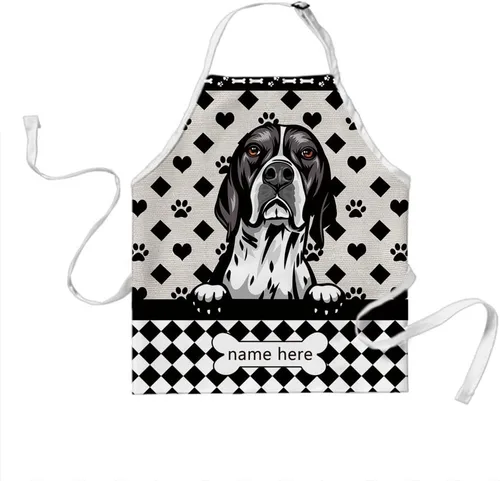 Vista 10 de Delantal de lunares de perro personalizado lindo perro salchicha, perro salchicha 3