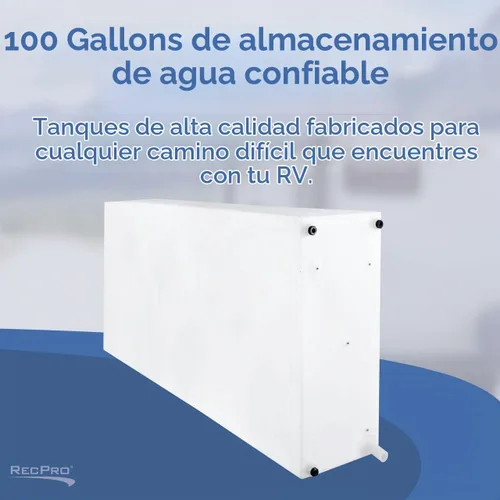 Vista 2 de RecPro Tanque de agua RV de 100 galones con kit de accesorios