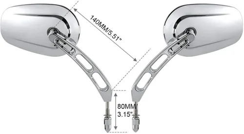 Vista 3 de TCMT Espejos retrovisores para motocicleta Harley Sportster XL1200 883 Softail Deluxe VRSCAW V-ROD Fat Bob Street Bob Dyna Touring Road King Road