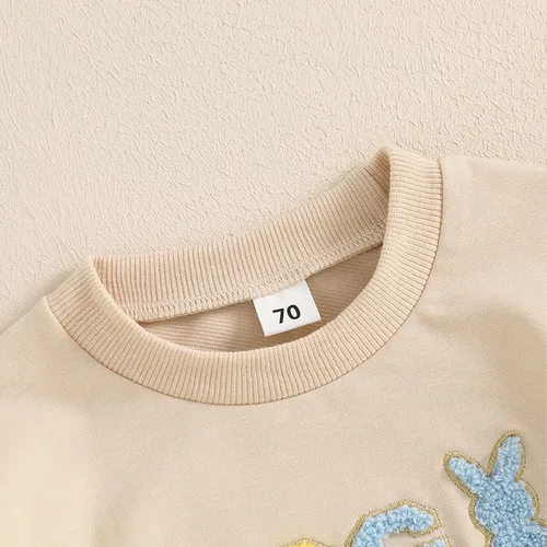 Vista 4 de Traje de San Valentín para bebé, niña, niño, traje de San Valentín, sudadera de manga larga con estampado de corazón