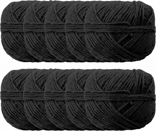 Vista 2 de CleverDelights Cuerda de yute negro - 50 yardas - 0.079 in de diámetro - Cuerda de yute
